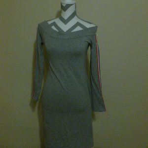 Heather Grey Off Shoulder Mini Dress